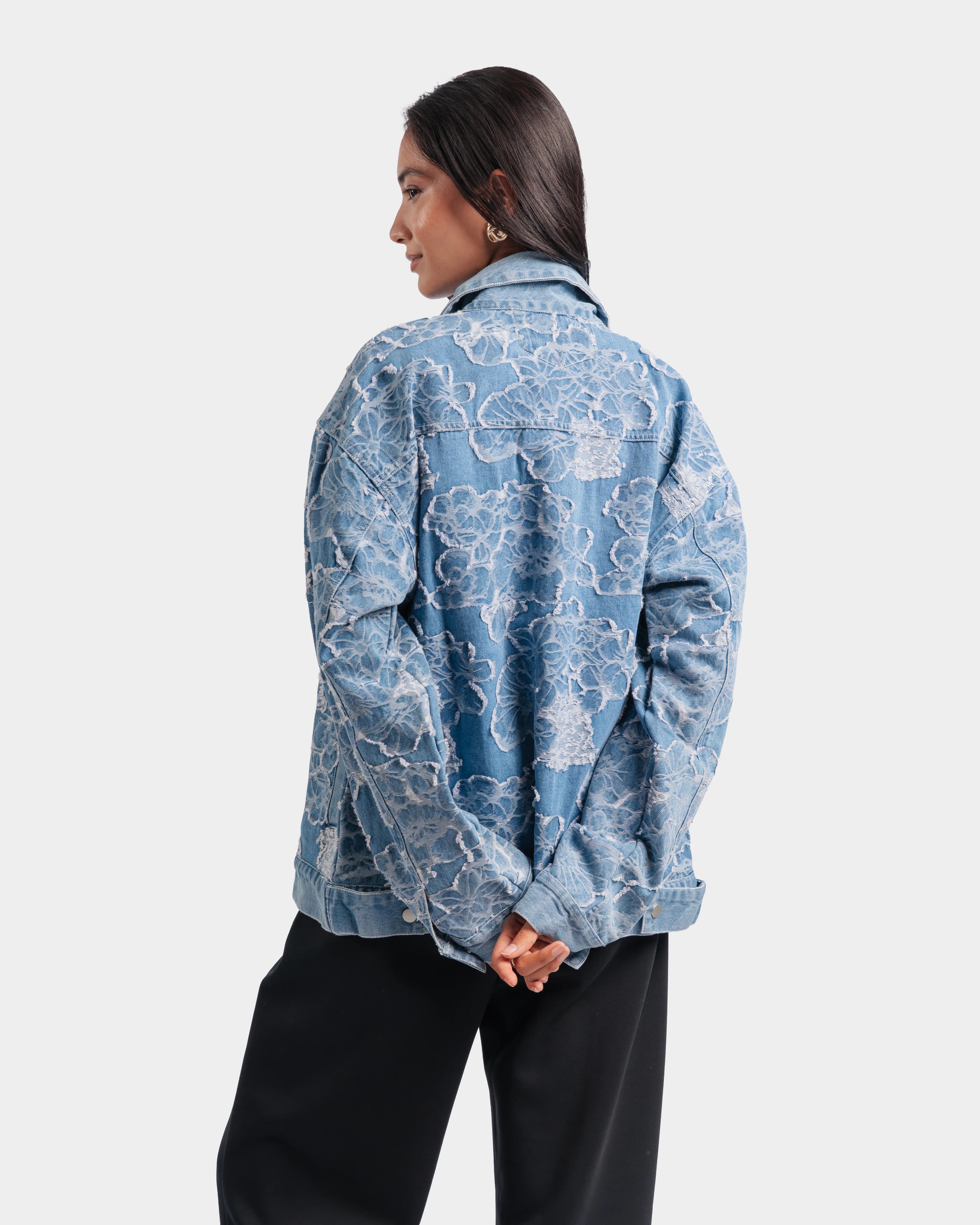 Floral Denim Jacquard Jacket - Image 3
