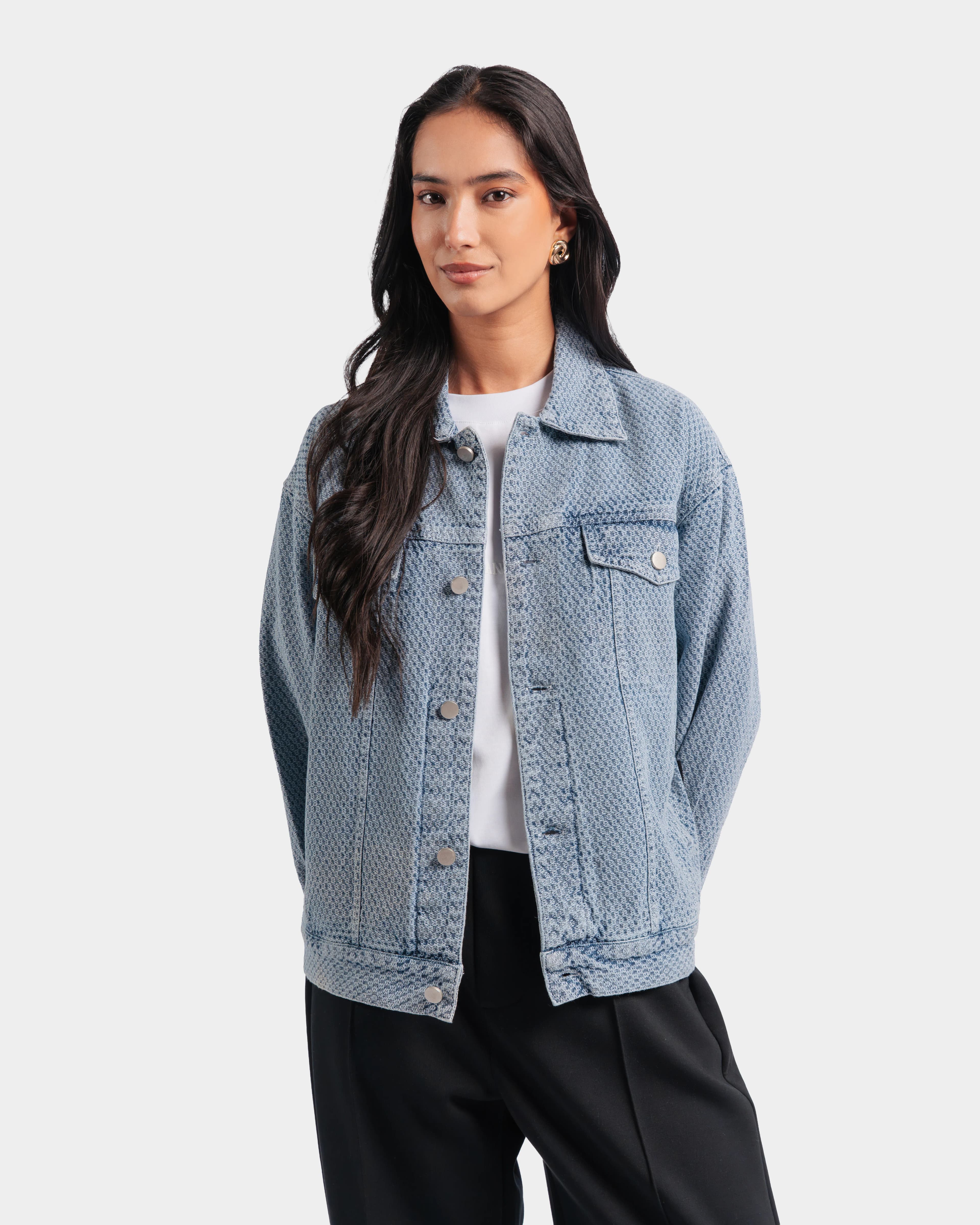 Textured Trucker Jacket - Image 1